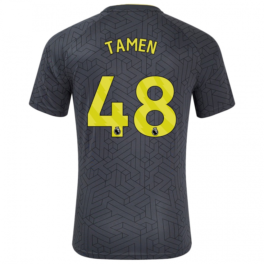 Kinder William Tamen #48 Schwarz Gelb Auswärtstrikot Trikot 2024/25 T-Shirt