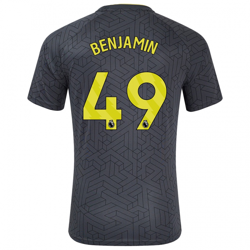 Kinder Omari Benjamin #49 Schwarz Gelb Auswärtstrikot Trikot 2024/25 T-Shirt