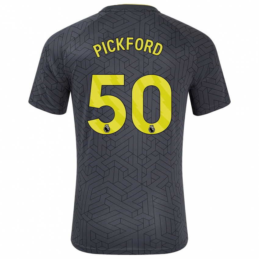 Kinder George Pickford #50 Schwarz Gelb Auswärtstrikot Trikot 2024/25 T-Shirt