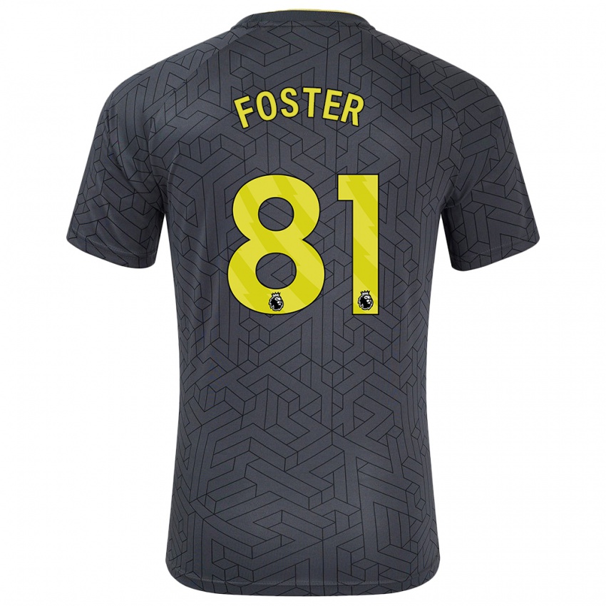 Kinder Harvey Foster #81 Schwarz Gelb Auswärtstrikot Trikot 2024/25 T-Shirt