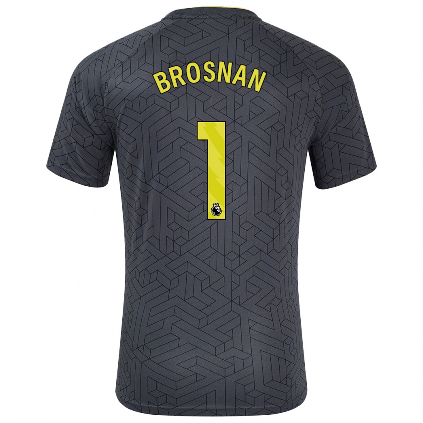 Kinder Courtney Brosnan #1 Schwarz Gelb Auswärtstrikot Trikot 2024/25 T-Shirt