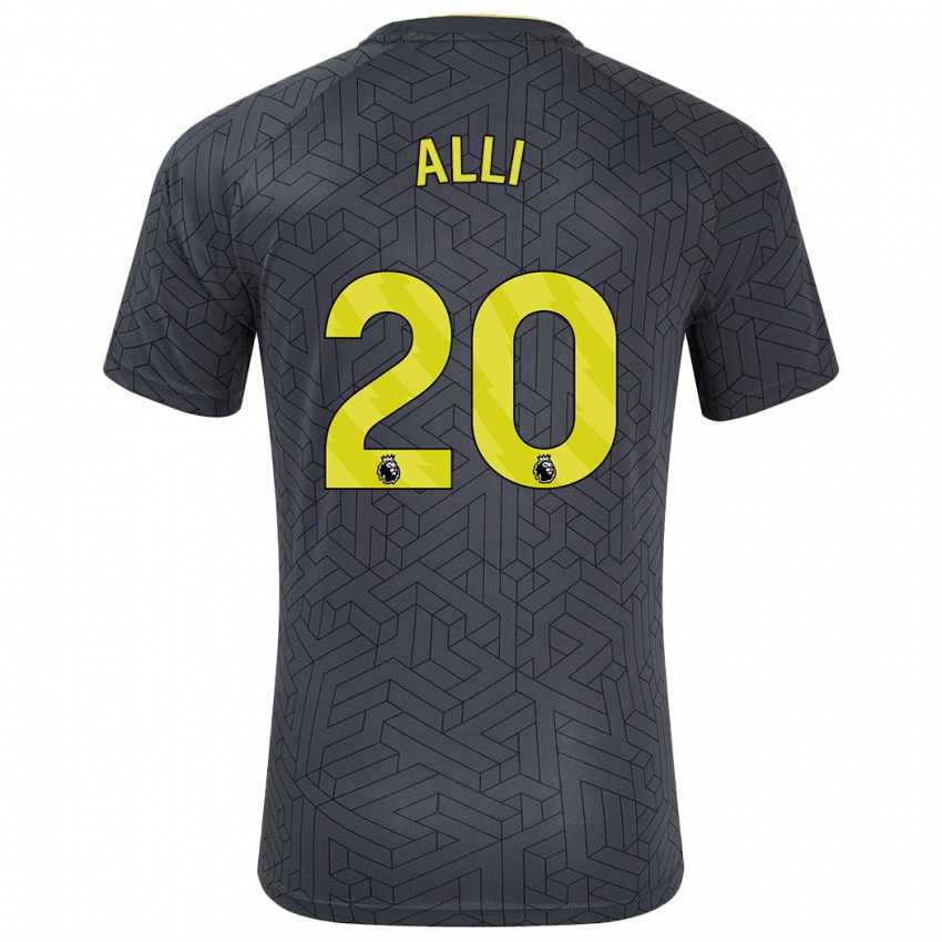 Kinder Dele Alli #20 Schwarz Gelb Auswärtstrikot Trikot 2024/25 T-Shirt