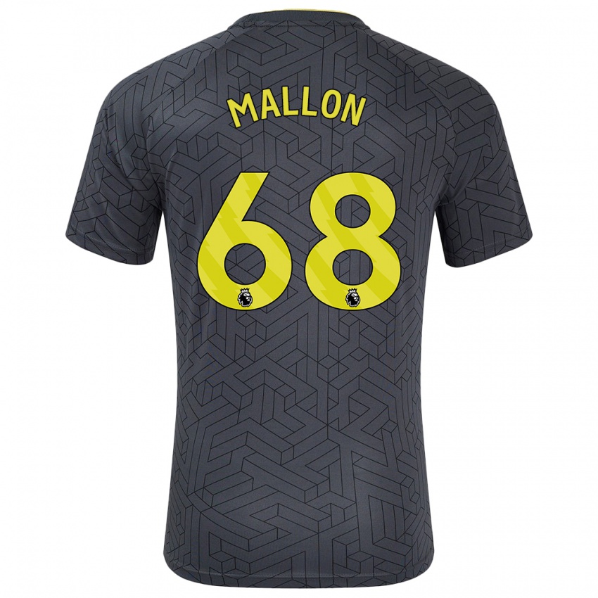 Kinder Mathew Mallon #68 Schwarz Gelb Auswärtstrikot Trikot 2024/25 T-Shirt