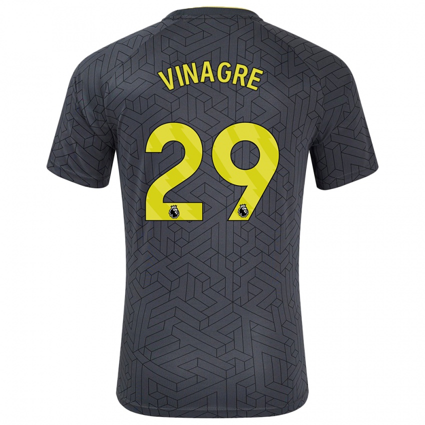 Kinder Ruben Vinagre #29 Schwarz Gelb Auswärtstrikot Trikot 2024/25 T-Shirt