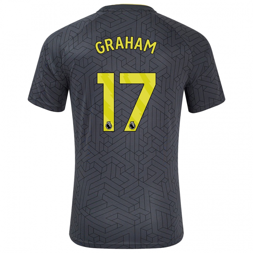 Kinder Lucy Graham #17 Schwarz Gelb Auswärtstrikot Trikot 2024/25 T-Shirt