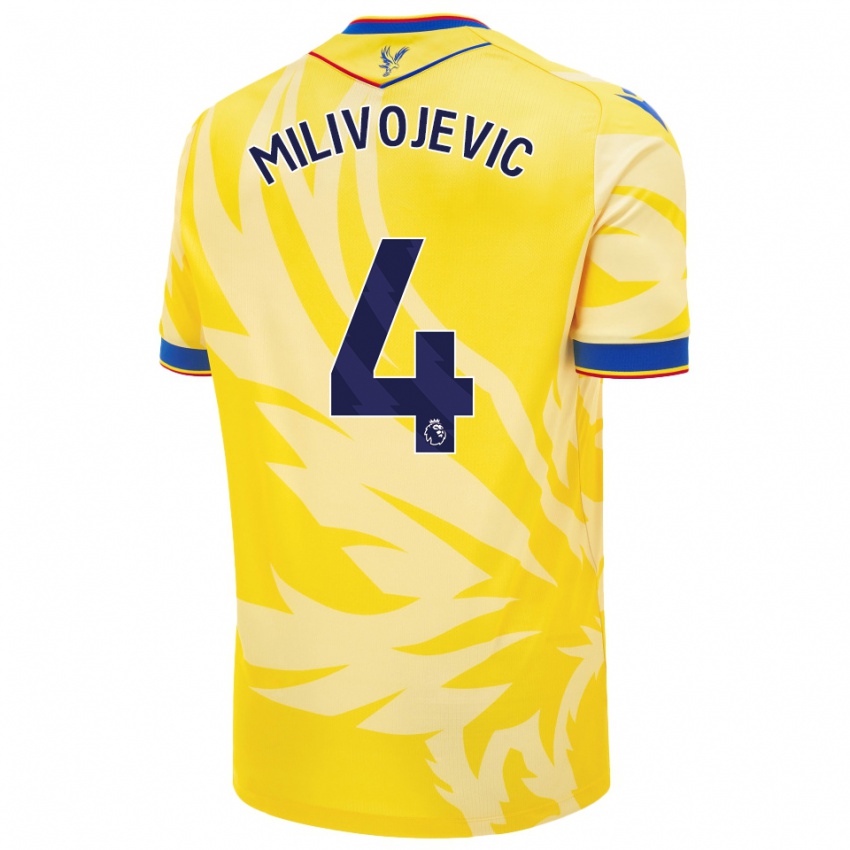 Kinder Luka Milivojevic #4 Gelb Auswärtstrikot Trikot 2024/25 T-Shirt