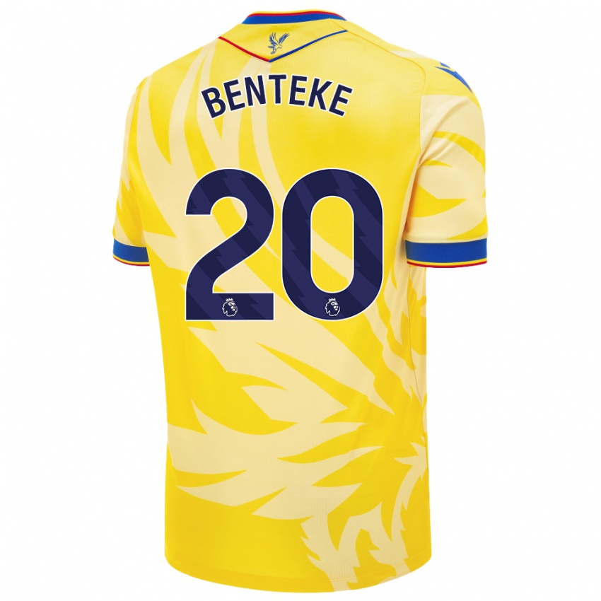 Kinder Christian Benteke #20 Gelb Auswärtstrikot Trikot 2024/25 T-Shirt