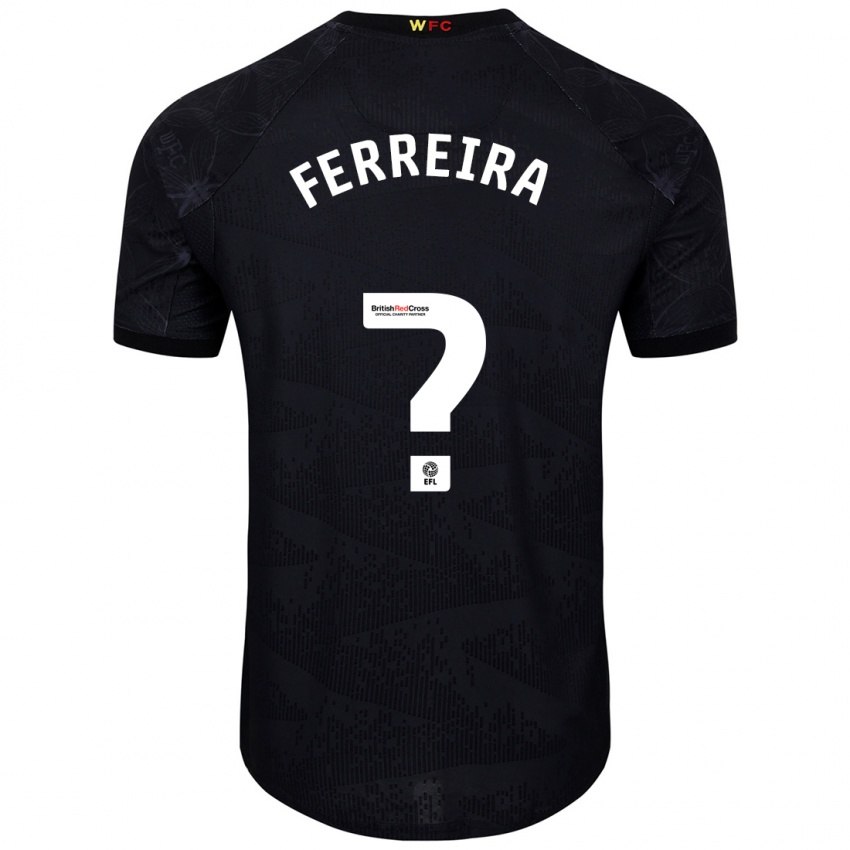 Kinder João Ferreira #0 Schwarz Weiß Auswärtstrikot Trikot 2024/25 T-Shirt