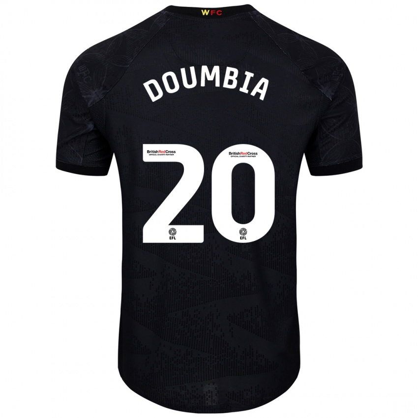 Kinder Mamadou Doumbia #20 Schwarz Weiß Auswärtstrikot Trikot 2024/25 T-Shirt