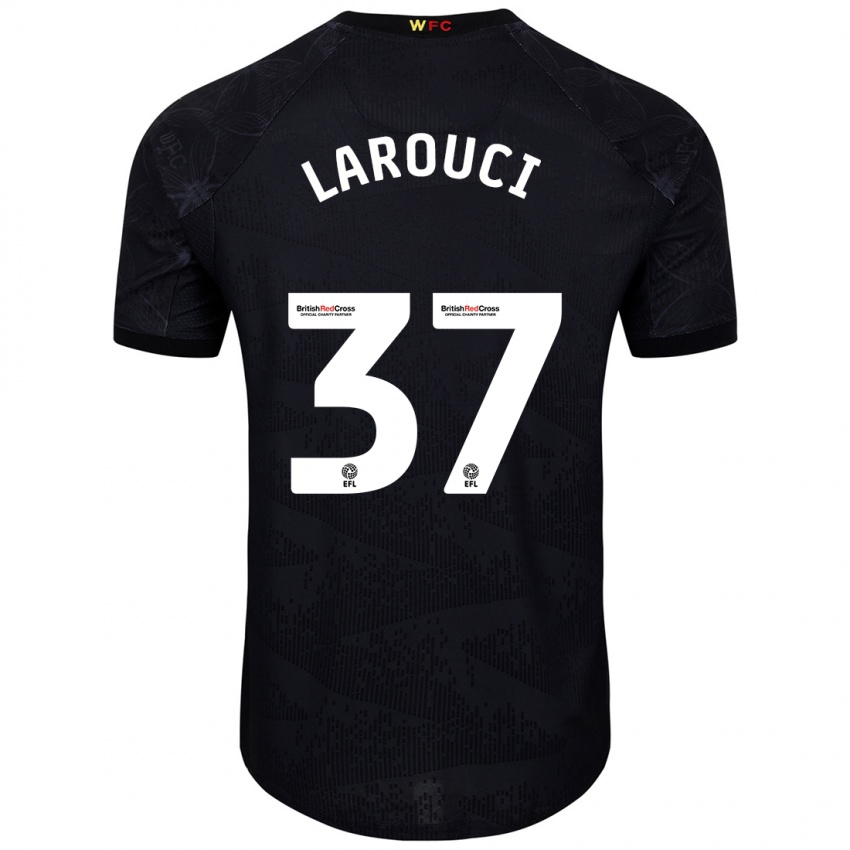 Kinder Yasser Larouci #37 Schwarz Weiß Auswärtstrikot Trikot 2024/25 T-Shirt