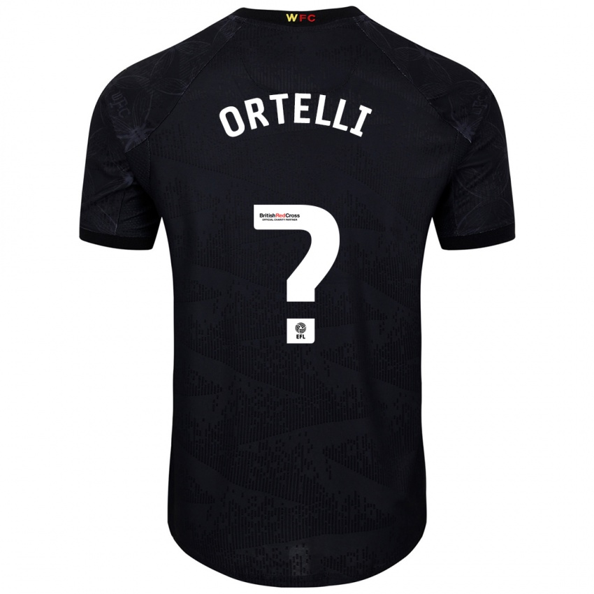 Kinder Gabriel Ortelli #0 Schwarz Weiß Auswärtstrikot Trikot 2024/25 T-Shirt