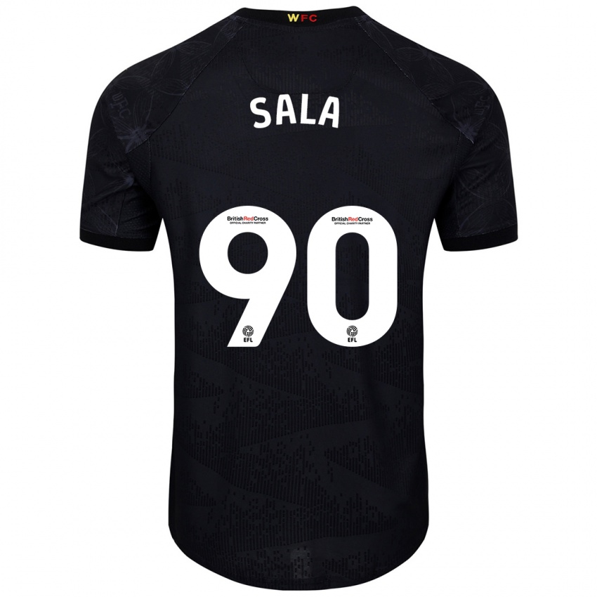 Kinder Joel Sala #90 Schwarz Weiß Auswärtstrikot Trikot 2024/25 T-Shirt