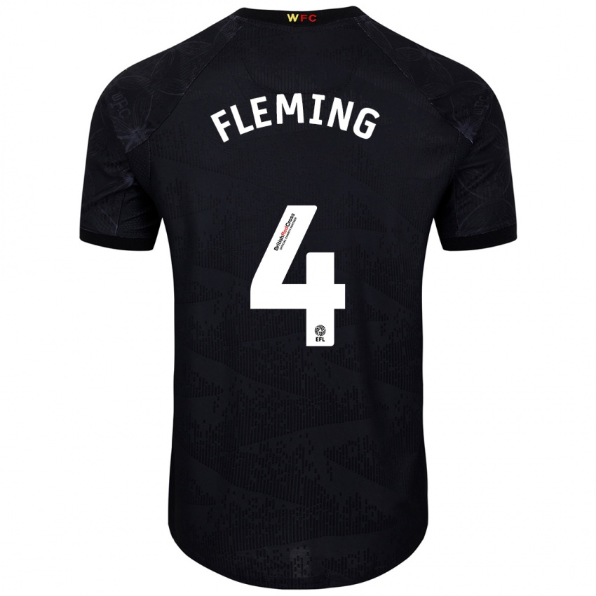 Kinder Charlotte Fleming #4 Schwarz Weiß Auswärtstrikot Trikot 2024/25 T-Shirt