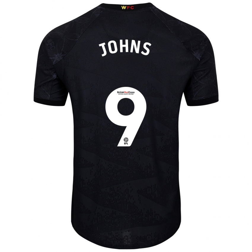 Kinder Carly Johns #9 Schwarz Weiß Auswärtstrikot Trikot 2024/25 T-Shirt