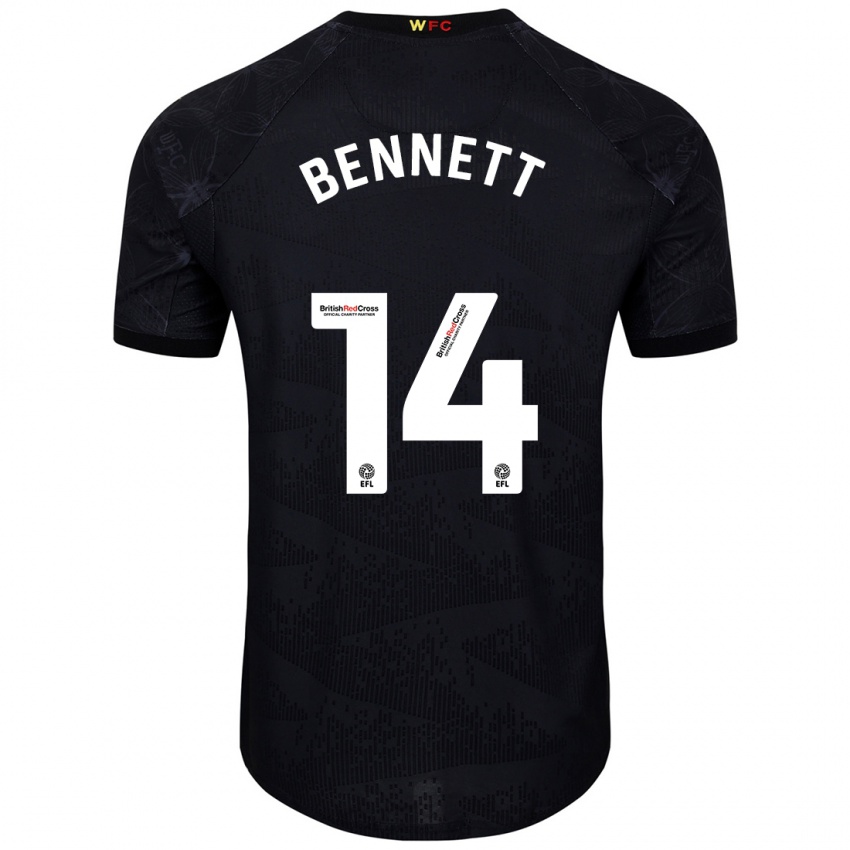 Kinder Harley Bennett #14 Schwarz Weiß Auswärtstrikot Trikot 2024/25 T-Shirt