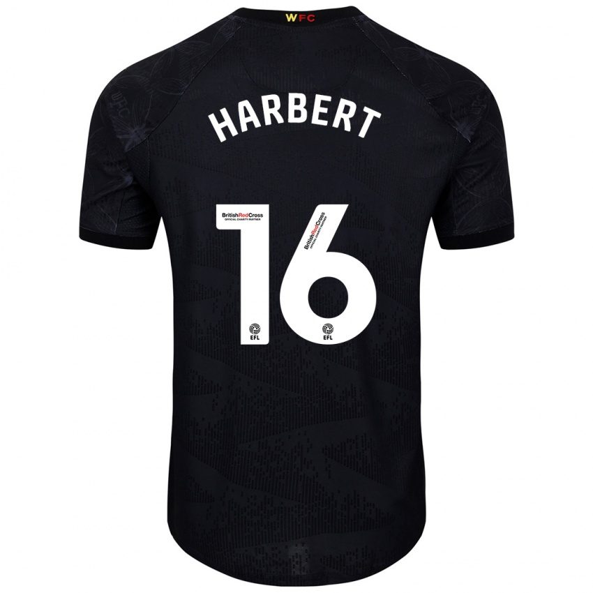 Kinder Laila Harbert #16 Schwarz Weiß Auswärtstrikot Trikot 2024/25 T-Shirt