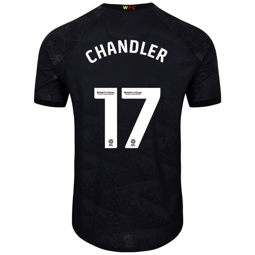 Kinder Megan Chandler #17 Schwarz Weiß Auswärtstrikot Trikot 2024/25 T-Shirt