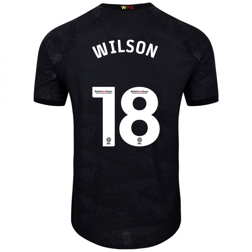 Kinder Poppy Wilson #18 Schwarz Weiß Auswärtstrikot Trikot 2024/25 T-Shirt