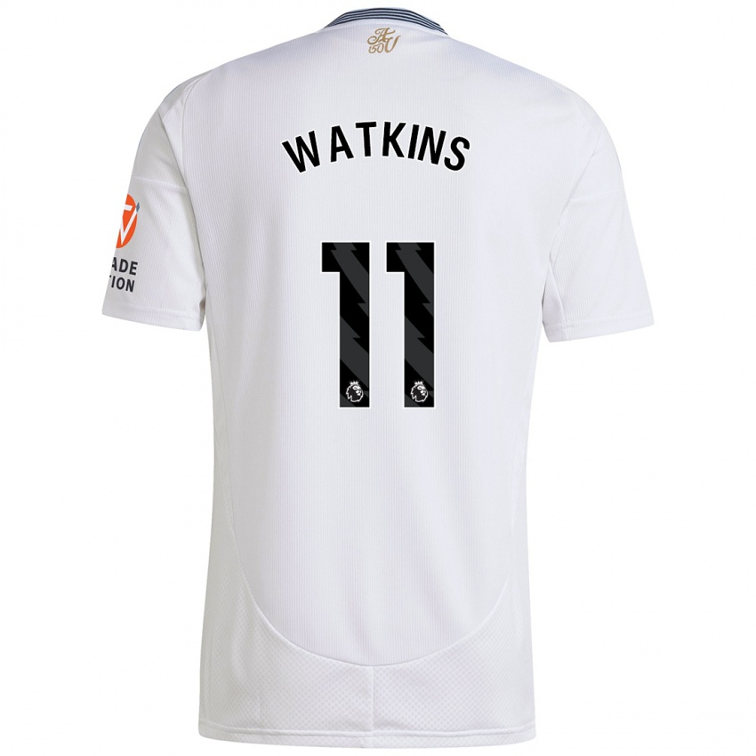 Kinder Ollie Watkins #11 Weiß Auswärtstrikot Trikot 2024/25 T-Shirt