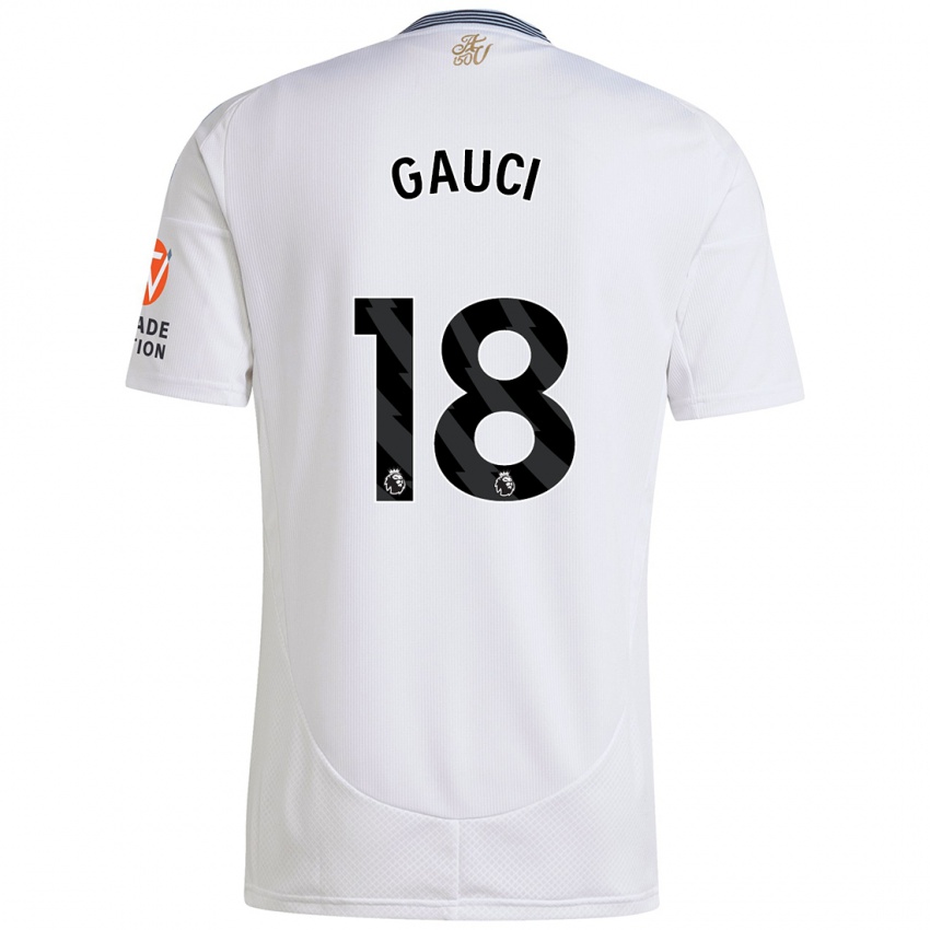 Kinder Joe Gauci #18 Weiß Auswärtstrikot Trikot 2024/25 T-Shirt