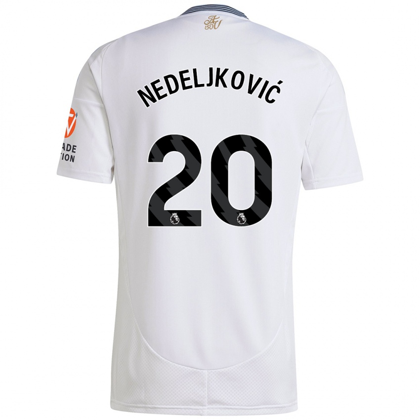 Kinder Kosta Nedeljkovic #20 Weiß Auswärtstrikot Trikot 2024/25 T-Shirt