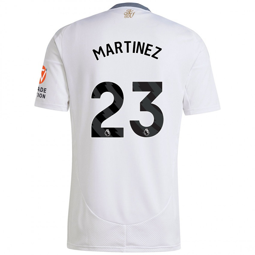 Kinder Emiliano Martínez #23 Weiß Auswärtstrikot Trikot 2024/25 T-Shirt