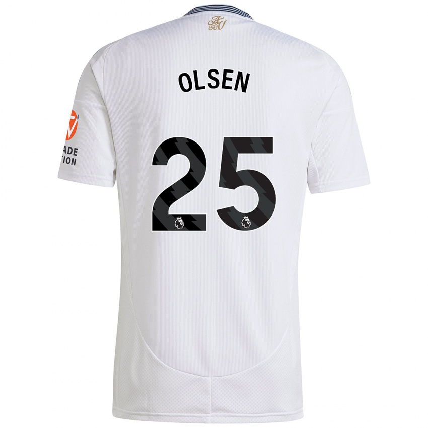 Kinder Robin Olsen #25 Weiß Auswärtstrikot Trikot 2024/25 T-Shirt