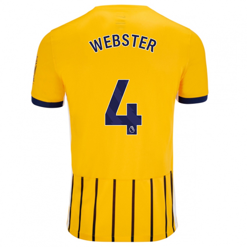 Kinder Adam Webster #4 Gold Blau Nadelstreifen Auswärtstrikot Trikot 2024/25 T-Shirt