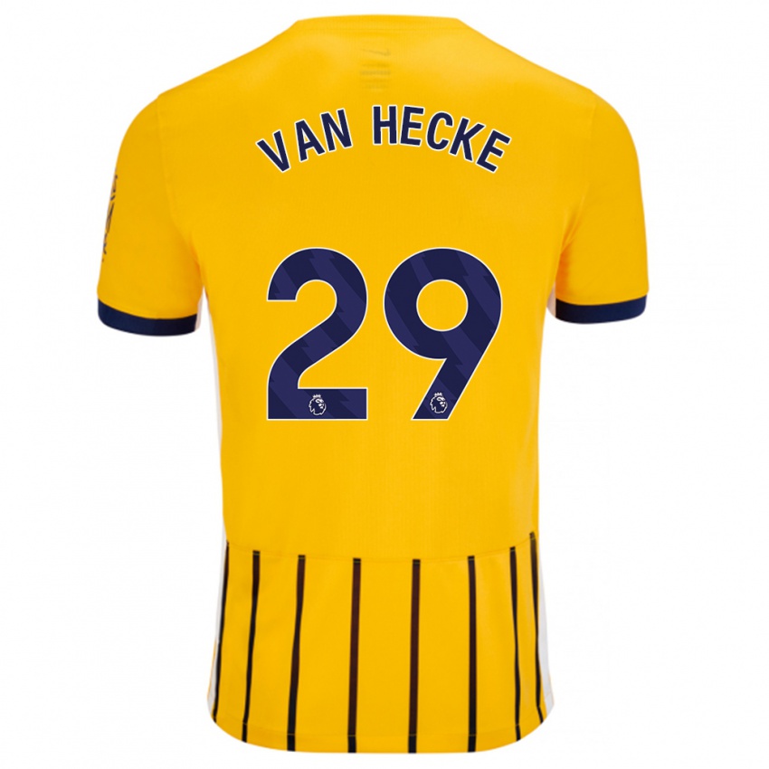 Kinder Jan Paul Van Hecke #29 Gold Blau Nadelstreifen Auswärtstrikot Trikot 2024/25 T-Shirt