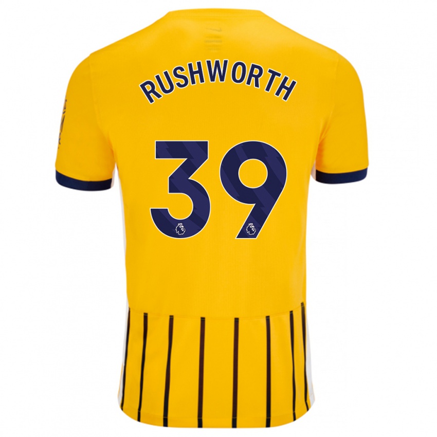 Kinder Carl Rushworth #39 Gold Blau Nadelstreifen Auswärtstrikot Trikot 2024/25 T-Shirt