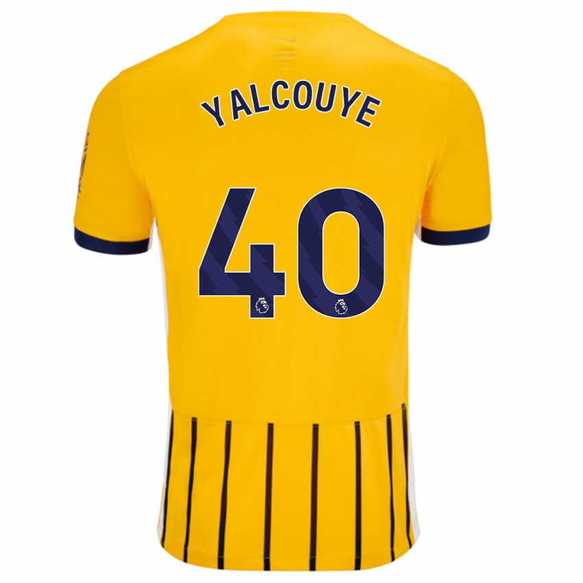 Kinder Malick Junior Yalcouyé #40 Gold Blau Nadelstreifen Auswärtstrikot Trikot 2024/25 T-Shirt