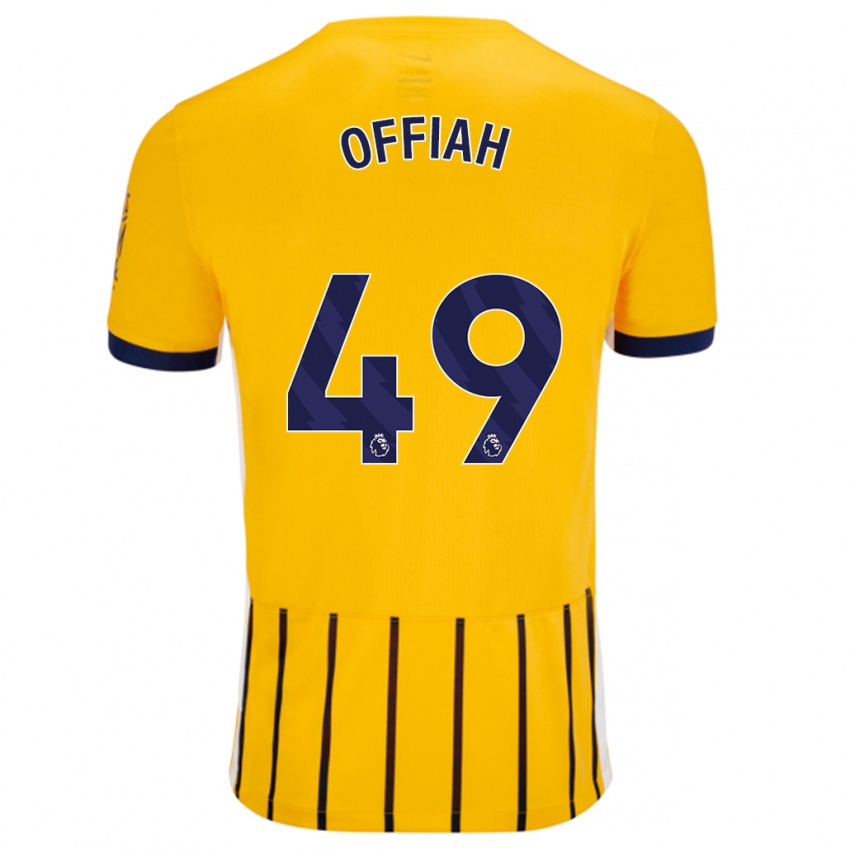 Kinder Odel Offiah #49 Gold Blau Nadelstreifen Auswärtstrikot Trikot 2024/25 T-Shirt