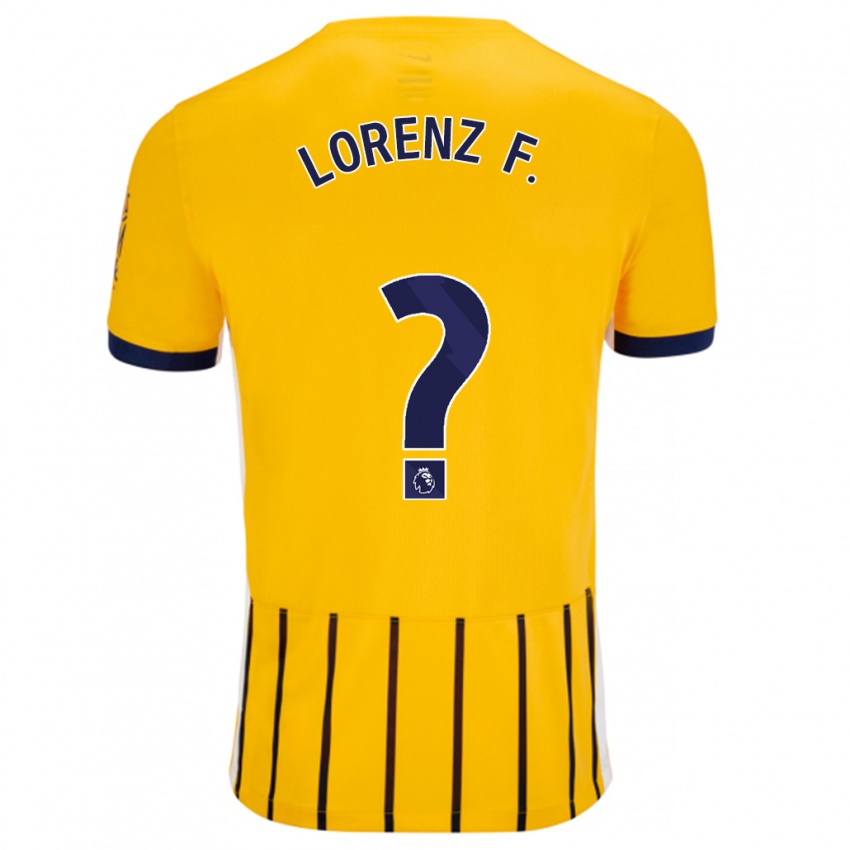 Kinder Lorenz Ferdinand #0 Gold Blau Nadelstreifen Auswärtstrikot Trikot 2024/25 T-Shirt