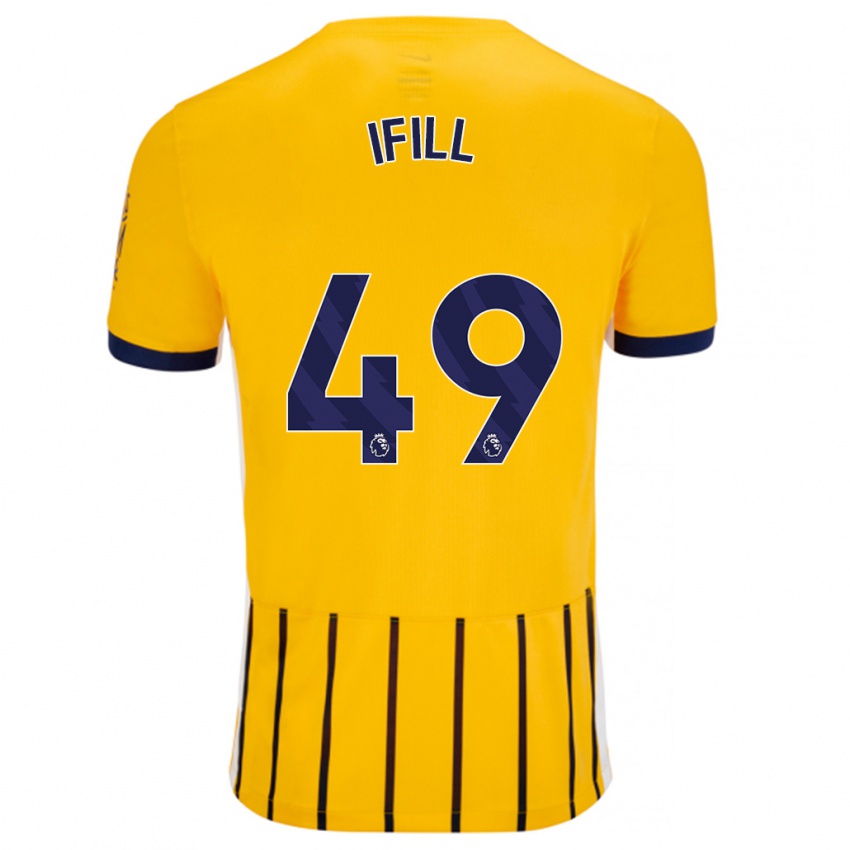 Kinder Marcus Ifill #49 Gold Blau Nadelstreifen Auswärtstrikot Trikot 2024/25 T-Shirt