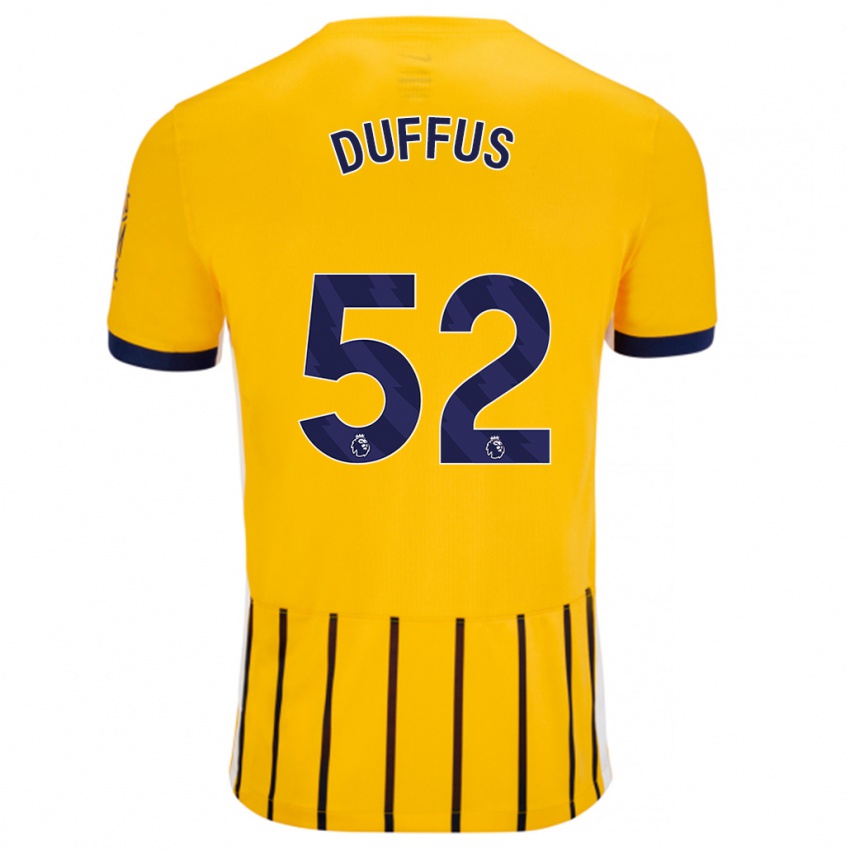 Kinder Josh Duffus #52 Gold Blau Nadelstreifen Auswärtstrikot Trikot 2024/25 T-Shirt