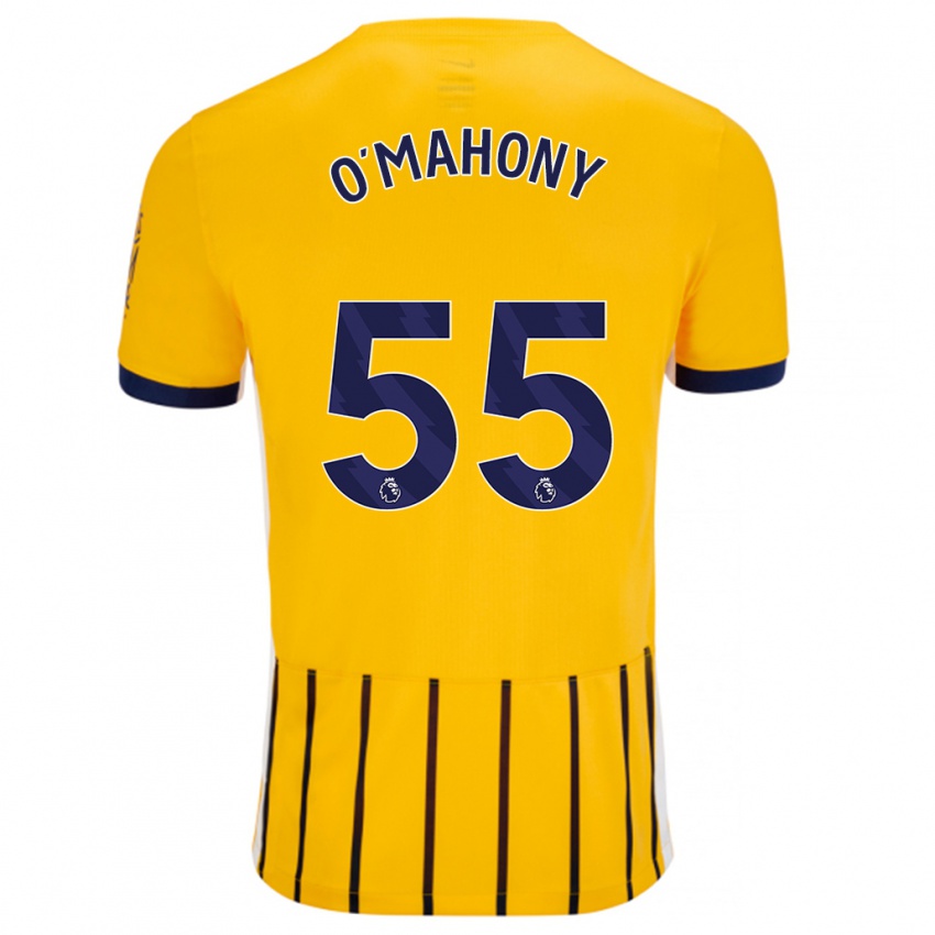 Kinder Mark O'mahony #55 Gold Blau Nadelstreifen Auswärtstrikot Trikot 2024/25 T-Shirt