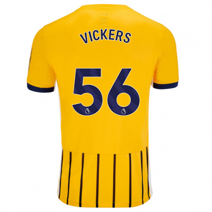 Kinder Caylan Vickers #56 Gold Blau Nadelstreifen Auswärtstrikot Trikot 2024/25 T-Shirt