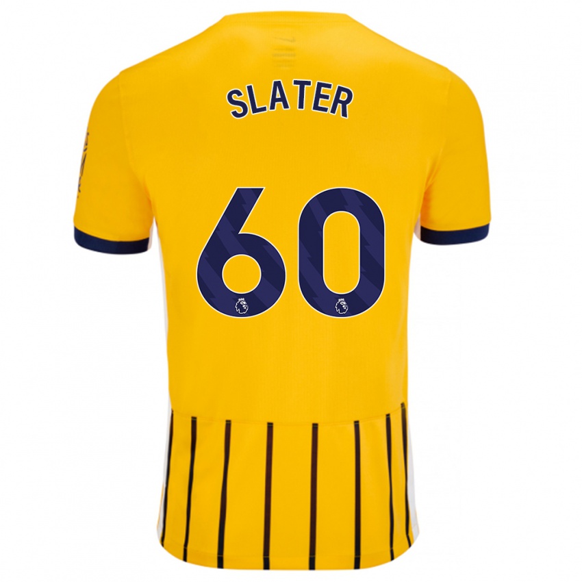 Kinder Jacob Slater #60 Gold Blau Nadelstreifen Auswärtstrikot Trikot 2024/25 T-Shirt