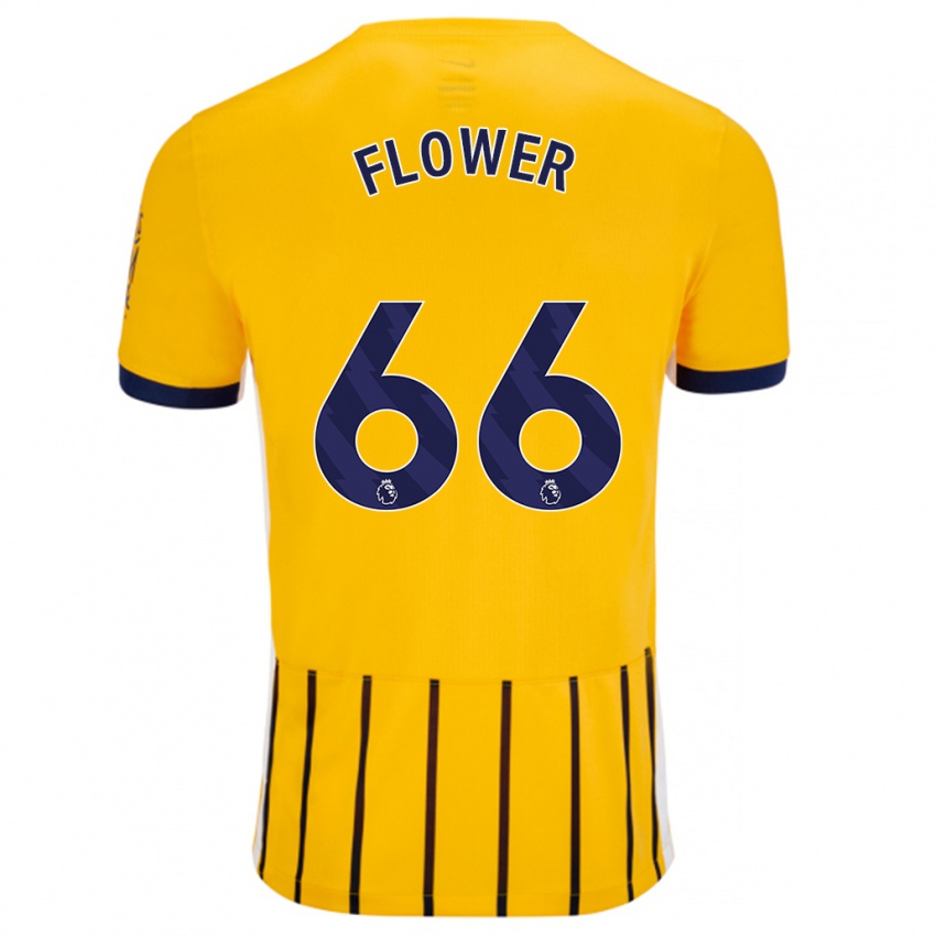 Kinder Louis Flower #66 Gold Blau Nadelstreifen Auswärtstrikot Trikot 2024/25 T-Shirt