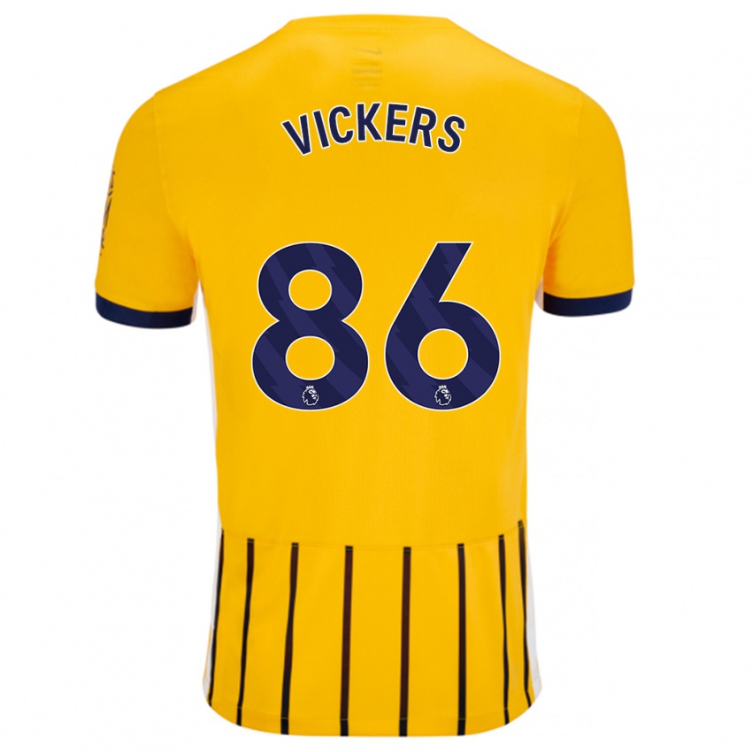 Kinder Jacob Vickers #86 Gold Blau Nadelstreifen Auswärtstrikot Trikot 2024/25 T-Shirt