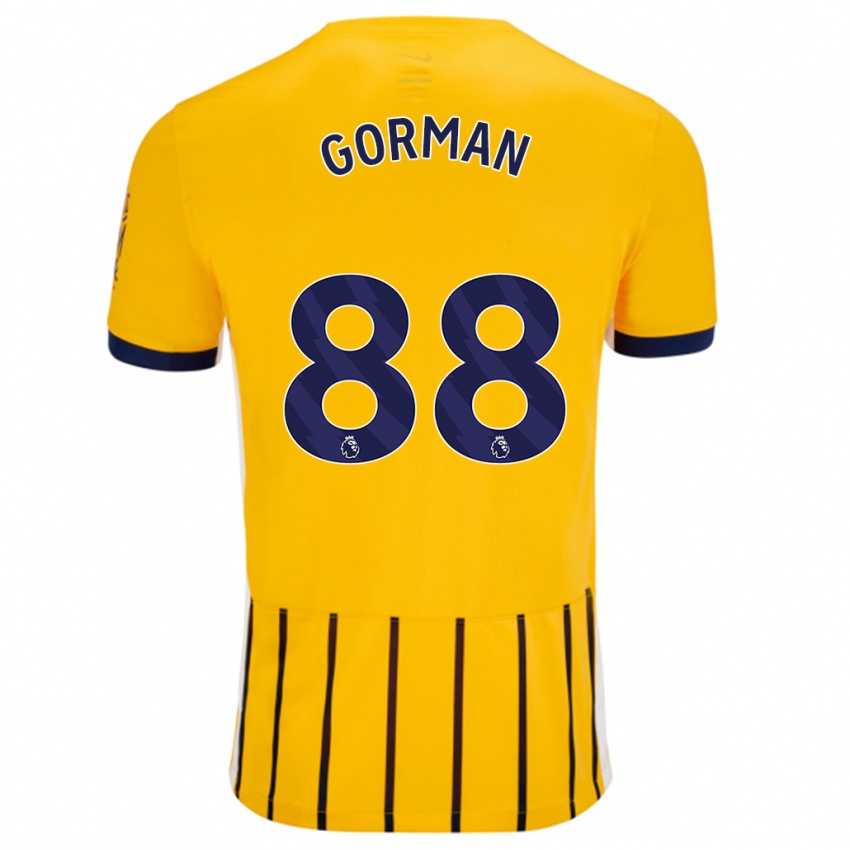 Kinder Ronnie Gorman #88 Gold Blau Nadelstreifen Auswärtstrikot Trikot 2024/25 T-Shirt