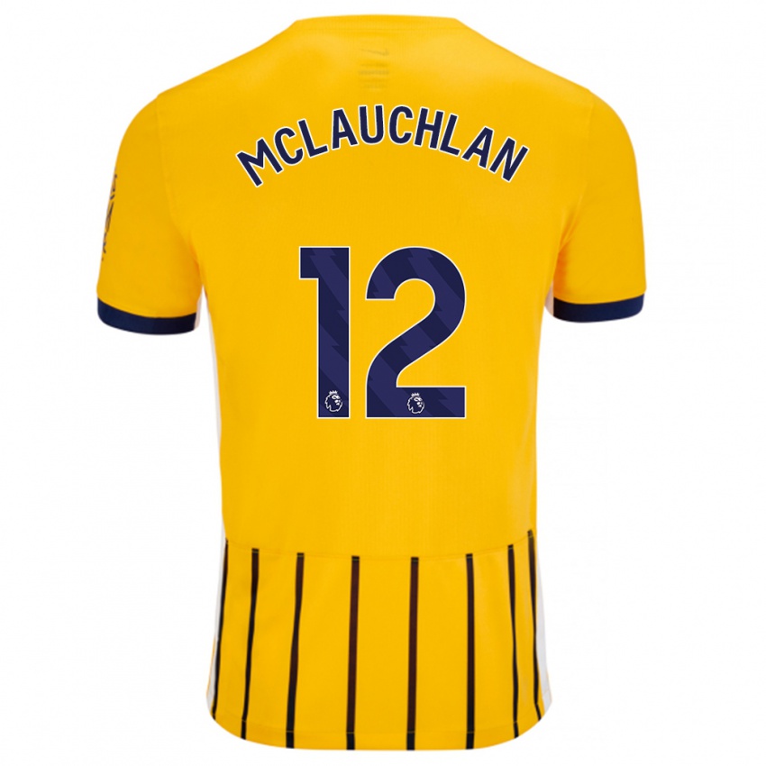 Kinder Rachel Mclauchlan #12 Gold Blau Nadelstreifen Auswärtstrikot Trikot 2024/25 T-Shirt