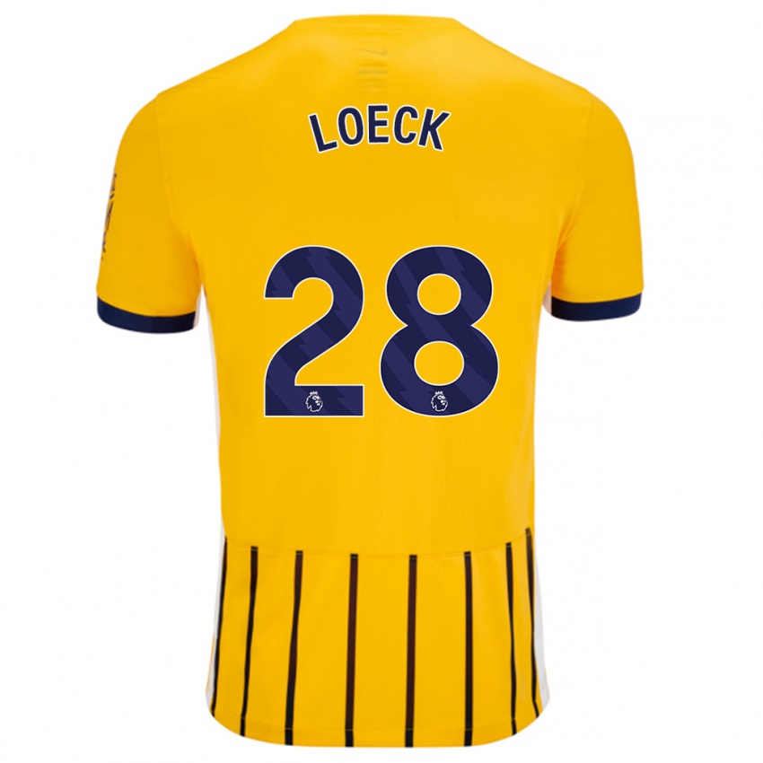 Kinder Melina Loeck #28 Gold Blau Nadelstreifen Auswärtstrikot Trikot 2024/25 T-Shirt