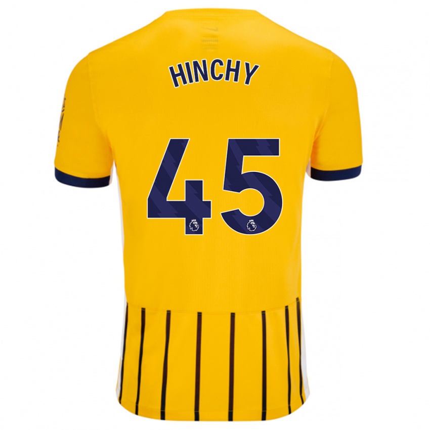 Kinder Jack Hinchy #45 Gold Blau Nadelstreifen Auswärtstrikot Trikot 2024/25 T-Shirt