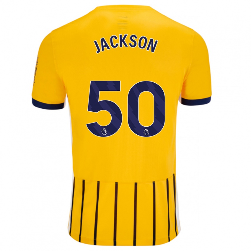 Kinder Ben Jackson #50 Gold Blau Nadelstreifen Auswärtstrikot Trikot 2024/25 T-Shirt