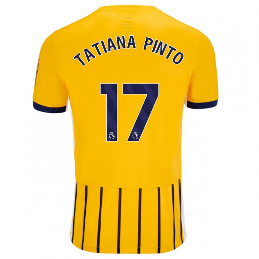 Kinder Tatiana Vanessa Ferreira Pinto #17 Gold Blau Nadelstreifen Auswärtstrikot Trikot 2024/25 T-Shirt