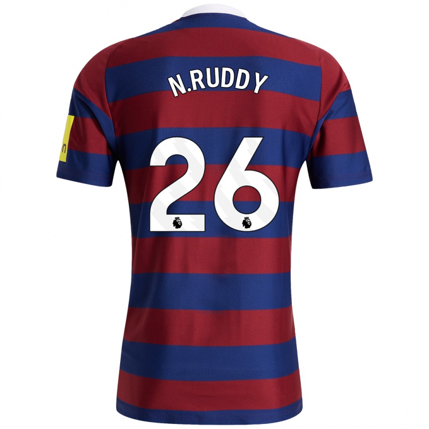 Kinder John Ruddy #26 Burgunderrot Marineblau Auswärtstrikot Trikot 2024/25 T-Shirt