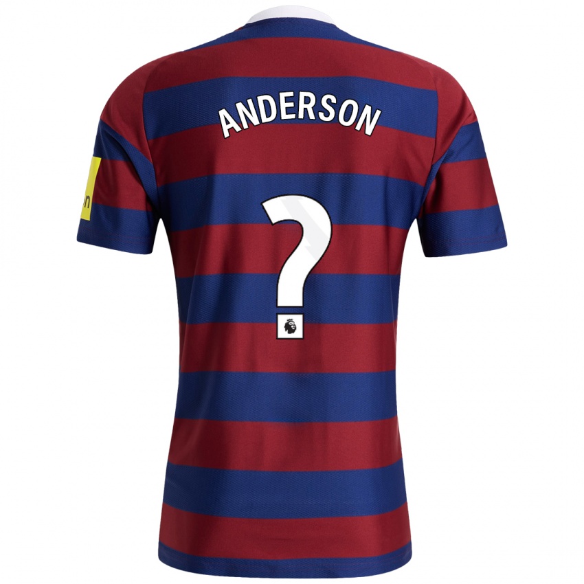 Kinder Will Anderson #0 Burgunderrot Marineblau Auswärtstrikot Trikot 2024/25 T-Shirt