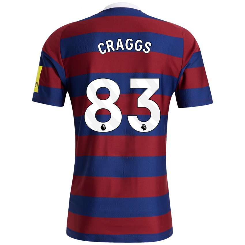 Kinder Luke Craggs #83 Burgunderrot Marineblau Auswärtstrikot Trikot 2024/25 T-Shirt