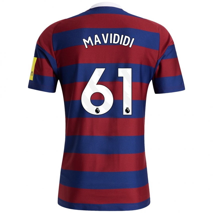 Kinder Shaun Mavididi #61 Burgunderrot Marineblau Auswärtstrikot Trikot 2024/25 T-Shirt